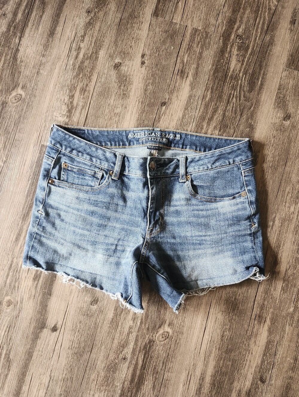 American Eagle Outfitters Super Stretch Shortie Distressed Denim Cutoff Shorts